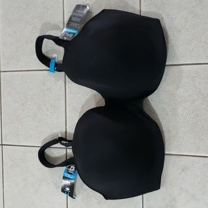 Bali Women's One Smooth U Balconette Underwire Black Bra DF4823 NWT NEW 42 DDD